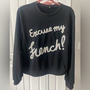 Endless Rose Black Top with Pearl Accents